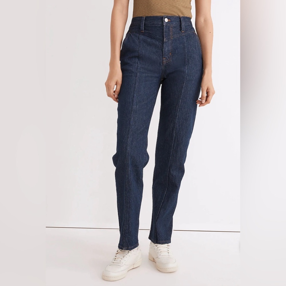 Madewell The Perfect Vintage Straight Jean in Greenhaven Wash: Seamed Version